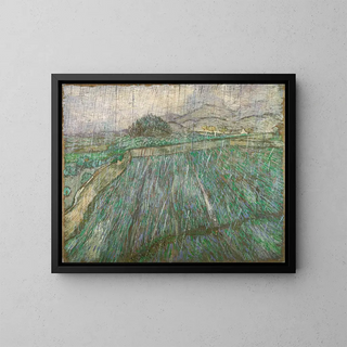 Rain - Vincent van Gogh — framed artwork on a wall