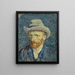 Self-portrait with Grey Felt Hat - Vincent van Gogh — framed artwork on a wall