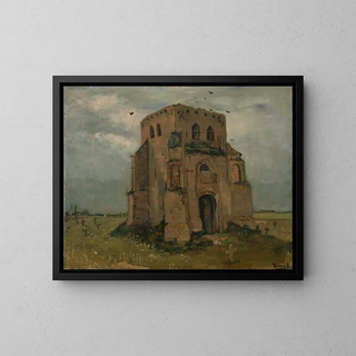 The Old Bell Tower of Nuenen The Peasants' Cemetery - Vincent van Gogh — framed artwork on a wall