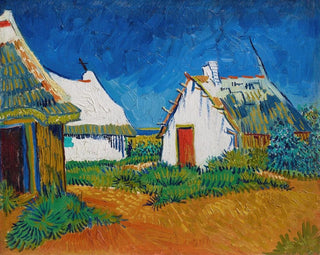 Three white cottages at Saintes-Maries - Vincent van Gogh — artwork view