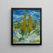Two Poplars in the Alpilles near Saint-Rémy - Vincent van Gogh — framed artwork on a wall