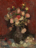 Vase with Chinese asters and gladioli - Vincent van Gogh — artwork view