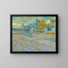 View of the asylum and the Saint-Paul de Mausole chapel in Saint-Rémy - Vincent van Gogh — framed artwork on a wall