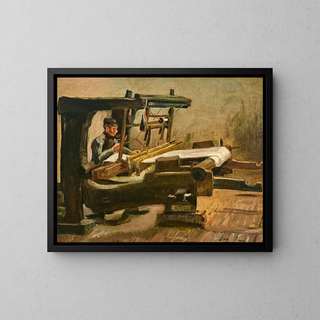 Tisserand turned to the right - Vincent van Gogh — framed artwork on a wall