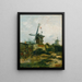 Les moulins à vent de Montmartre - Vincent van Gogh — framed artwork on a wall