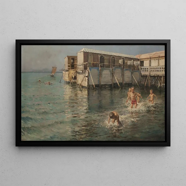 Bains de mer Guaglioni - Vincenzo Caprile — framed artwork on a wall