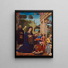 Adoration of the Child with Saint Benedict and angels - Vincenzo Foppa — framed artwork on a wall