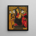 Virgin and Child painting between Saint Peter and Saint Paul - Vincenzo Frediani — framed artwork on a wall