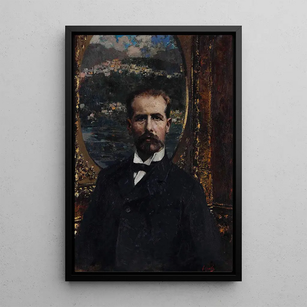 Portrait of Senator Giuseppe Pellegrino - Vincenzo Irolli — framed artwork on a wall