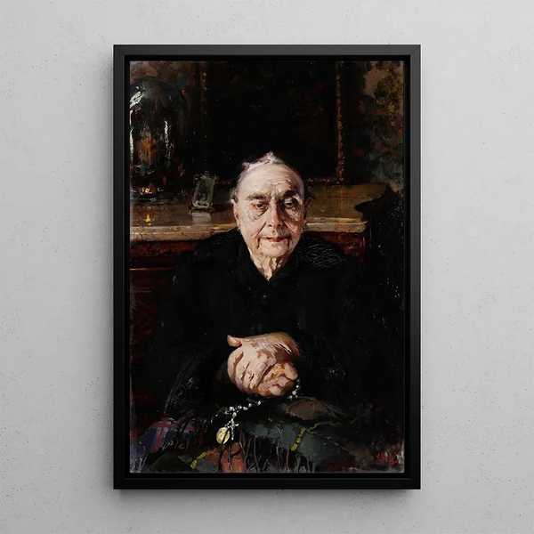 Portrait Painting of Rachele Pisani Pellegrino - Vincenzo Irolli — framed artwork on a wall