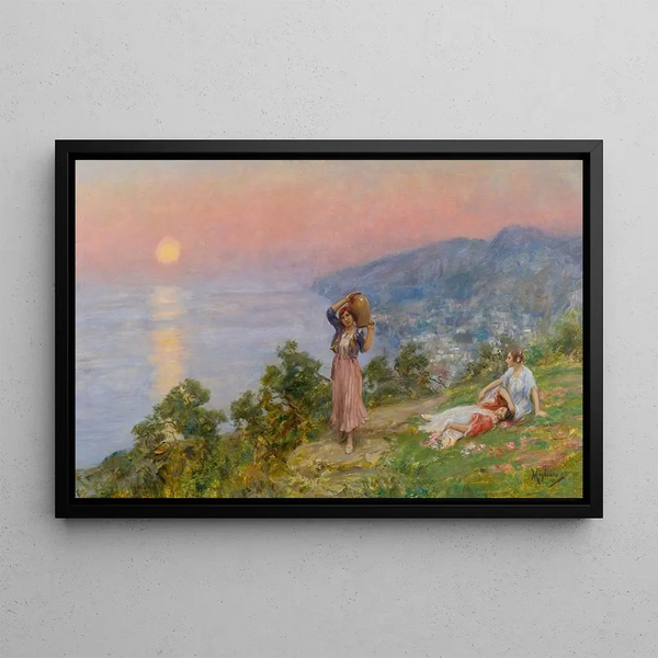 Sunset at Spring - Vincenzo Migliaro — framed artwork on a wall