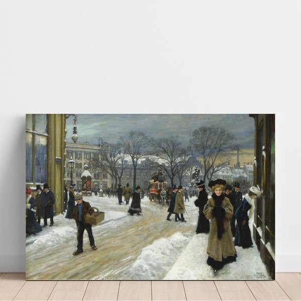 Reproduction of the painting Vinterdag in Kongens Nytorv - Paul Fischer