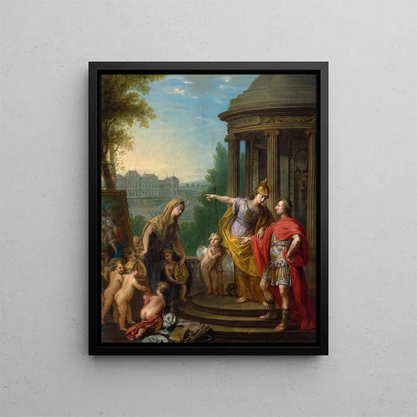Allégorie du transfert de la Galerie impériale au Belvédère - Vinzenz Fischer — framed artwork on a wall