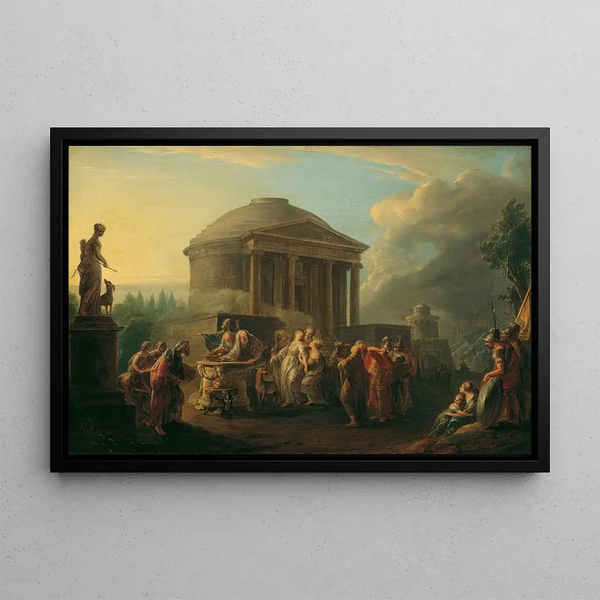 The Sacrifice of Iphigenia - Vinzenz Fischer — framed artwork on a wall