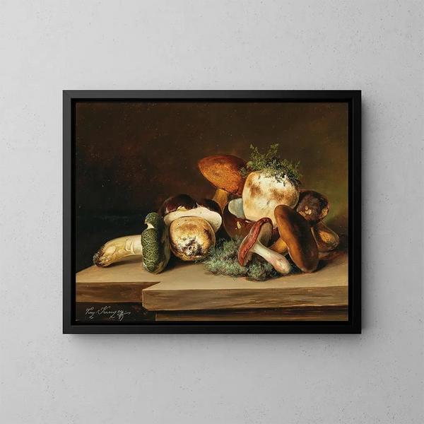 Cèpes et russules vertes - Vinzenz Kreuzer — framed artwork on a wall