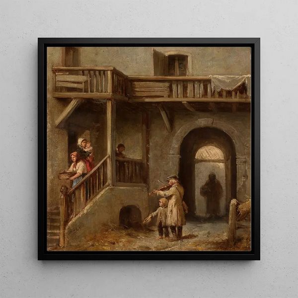 Street Musician Painting - Henryk Pillati — framed artwork on a wall