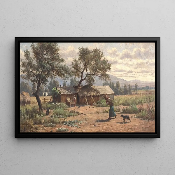Colony in the Napa Valley near St. Helena, California - Virgil Williams — framed artwork on a wall