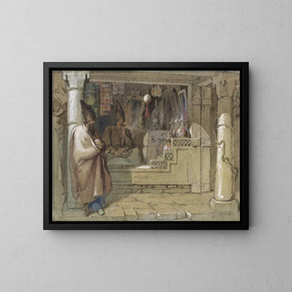 Les vendeurs d'épices - Vittorio Amadeo Preziosi — framed artwork on a wall