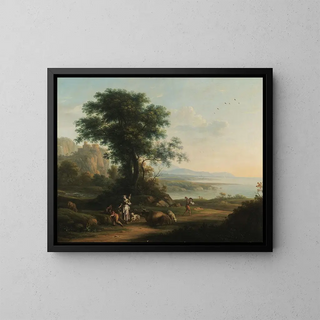 Pastoral Scene - Vittorio Amedeo Cignaroli — framed artwork on a wall