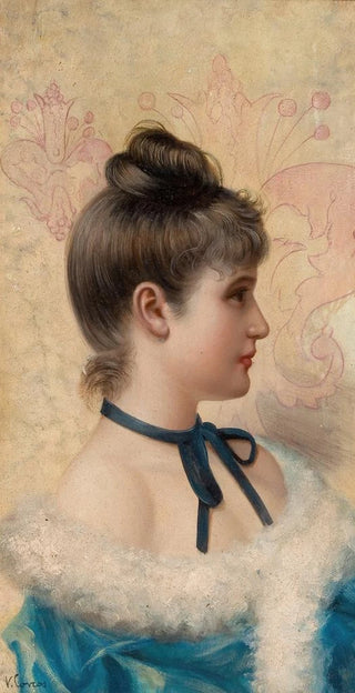 Vittorio Matteo Corcos - Profile Portrait of a Young Beauty.webp