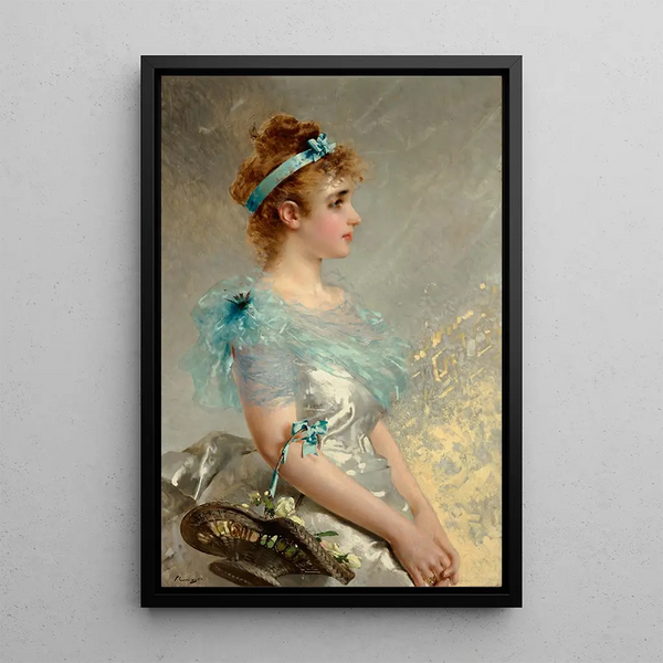 The flower basket - Vittorio Matteo Corcos — framed artwork on a wall