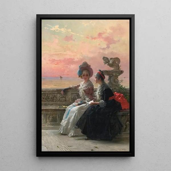 A Shared Secret - Vittorio Matteo Corcos — framed artwork on a wall
