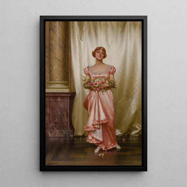 Roses Painting - Vittorio Reggianini — framed artwork on a wall
