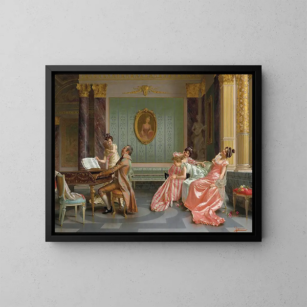The Recital - Vittorio Reggianini — framed artwork on a wall
