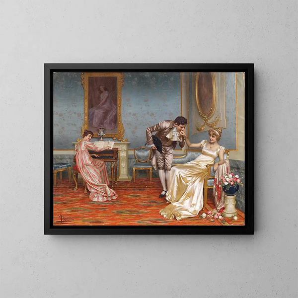 The Suitor - Vittorio Reggianini — framed artwork on a wall