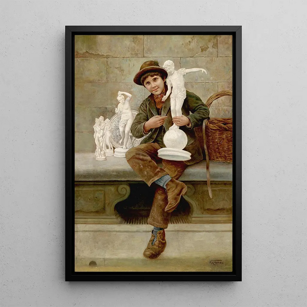 The sculpture seller - Vittorio Rignano — framed artwork on a wall