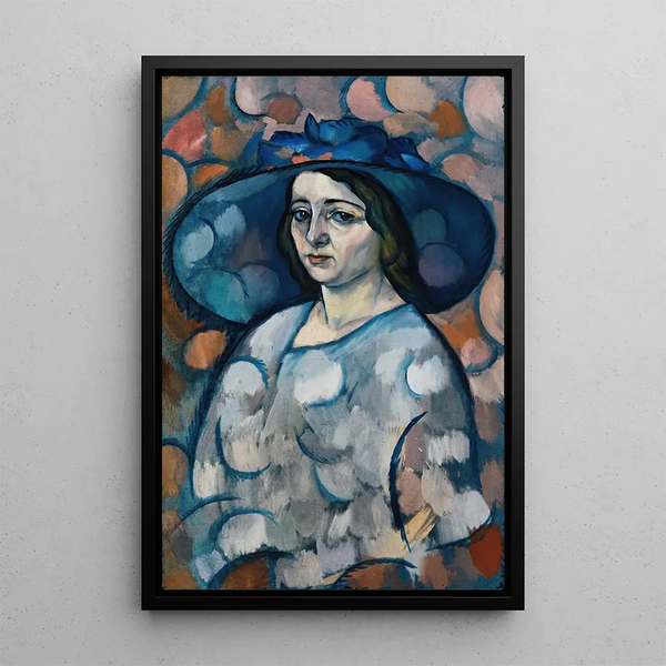 Lady with Blue Hat - Vladimir Baranov-Rossiné — framed artwork on a wall