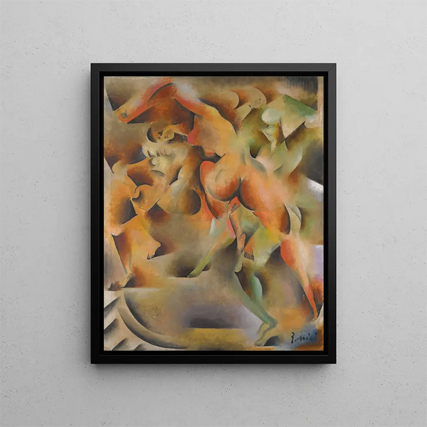 Nude Dancers - Vladimir Baranov-Rossiné — framed artwork on a wall