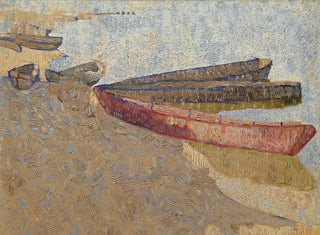 Three boats on the Dnieper - Vladimir Baranov-Rossiné — artwork view