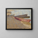 Three boats on the Dnieper - Vladimir Baranov-Rossiné — framed artwork on a wall