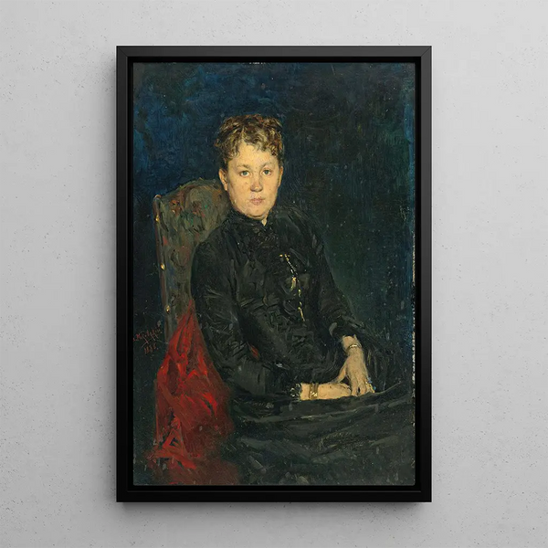 Portrait of a Woman - Vladimir Egorovich Makovsky — framed artwork on a wall