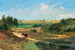 a vast landscape with a village in the background - Vladimir Donatovitch Orlovsky — artwork view