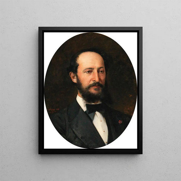 Portrait Painting of Giacomo Adelman - Vlaho Bukovac — framed artwork on a wall