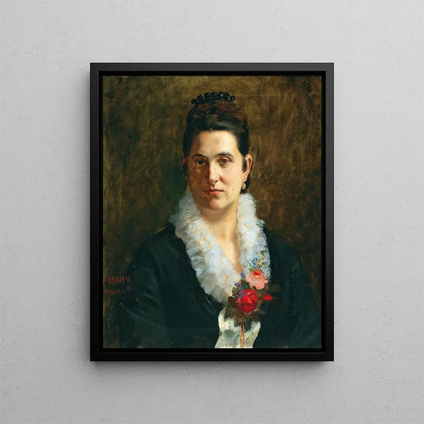 Portrait of Katarina Grgurević - Vlaho Bukovac — framed artwork on a wall