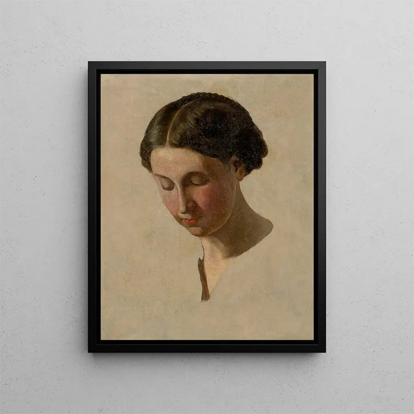 a study of a girl's head - Vojtech Klimkovič — framed artwork on a wall