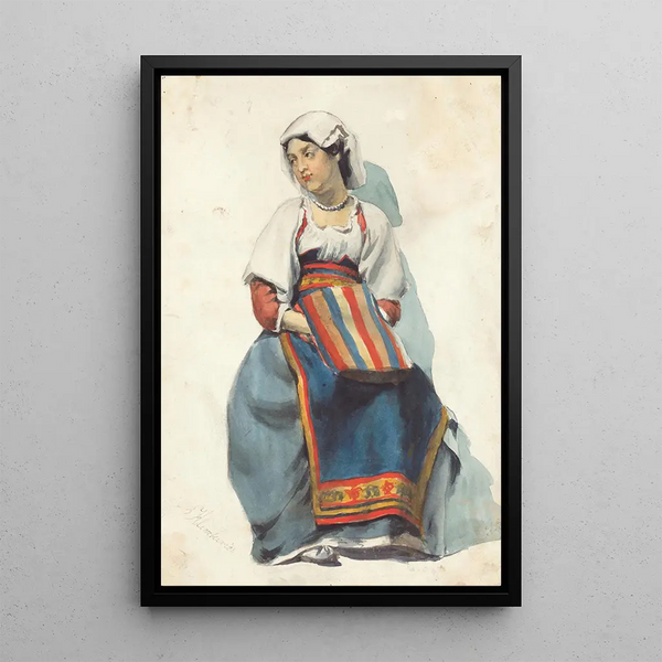 Woman of Dalmatia II - Vojtech Klimkovič — framed artwork on a wall