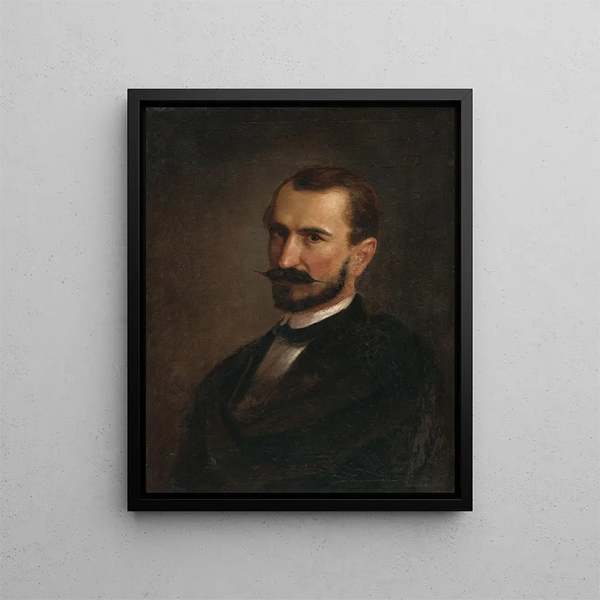 Self-portrait - Vojtěch Klimkovič — framed artwork on a wall