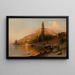 Repair of Fishing Nets on the Crimean Coast - Volodymyr Orlovsky — framed artwork on a wall