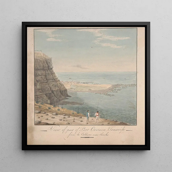 View of a part of the port of Orotava Tenerife from La Caldeva near Sancho - Alfred Diston — framed artwork on a wall