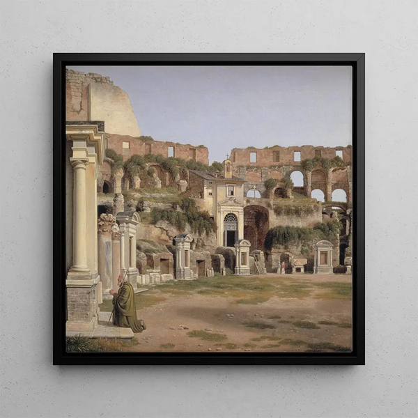 Vue de l'intérieur du Colisée - Christoffer Wilhelm Eckersberg — framed artwork on a wall