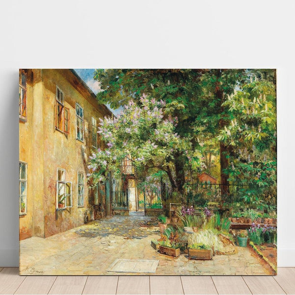 Reproduction of the painting View of the courtyard of number 8 Dreilaufergasse, 1070 Vienna - Marie Egner