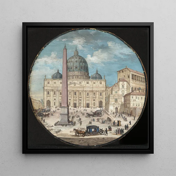 View of the façade of Saint Peter's Church in Rome - Johann Wilhelm Baur — wall display of the artwork