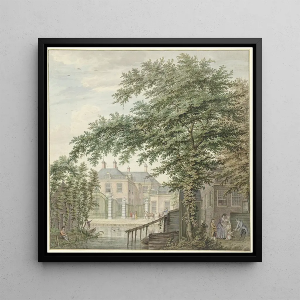 View of the Luxembourg House in Maarssen on the Vecht - Hermanus Petrus Schouten — framed artwork on a wall