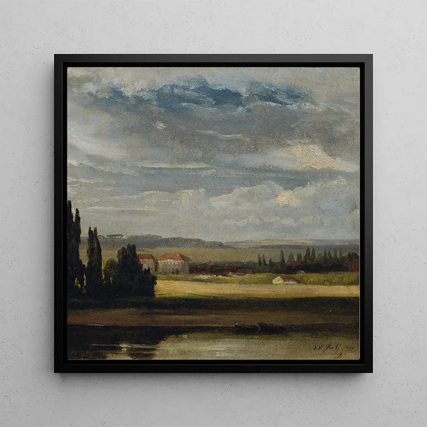 View of a landscape with a high cloudy sky - Johan Christian Dahl — wall display of the artwork