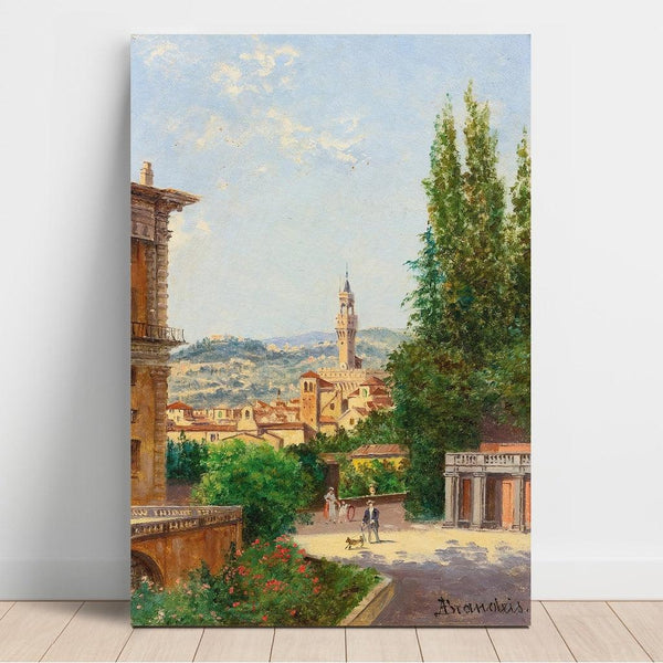 Reproduction of the painting View of the Palazzo Vecchio from the Boboli Gardens, Florence - Antonietta Brandeis