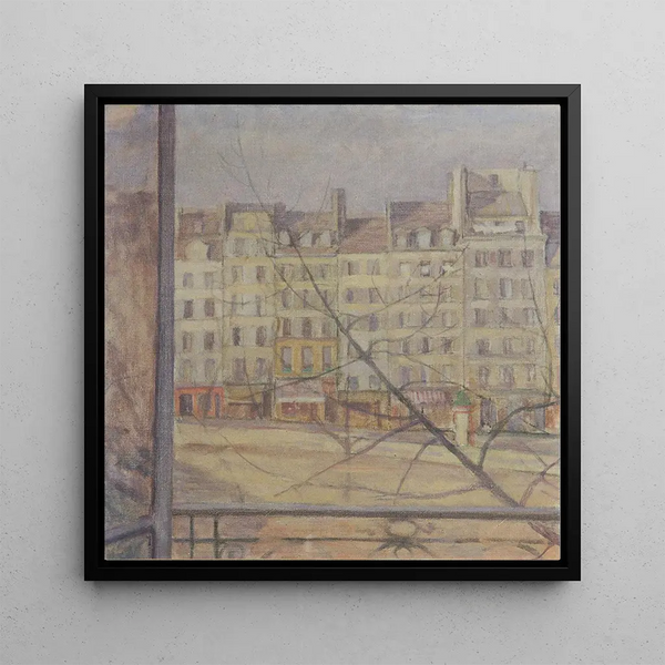 View of the Quai d'Anjou in Paris - Walther Gamerith — framed artwork on a wall